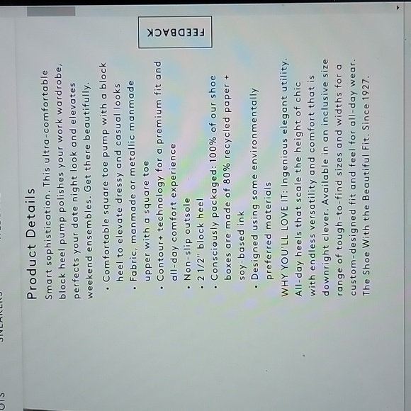 Naturalizer Pumps 7.5 Wide 'NIB' - Picture 9 of 16